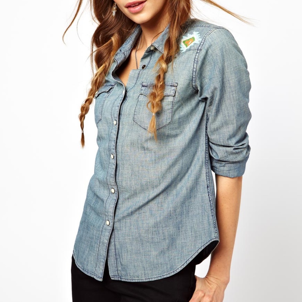 Denim and Supply Ralph Lauren Beaded Shirt, L